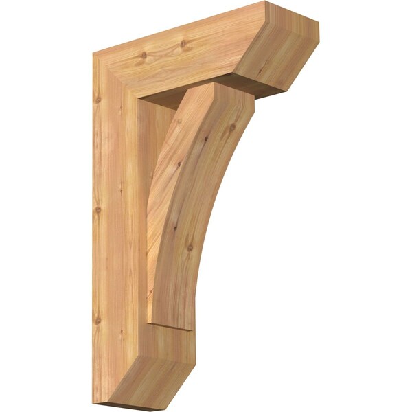 Ekena Millwork Thorton Slat Smooth Bracket w/ Offset Brace, Western Red Cedar, 7 1/2"W x 20"D x 32"H BKT0806X20X32THR06SWR - main
